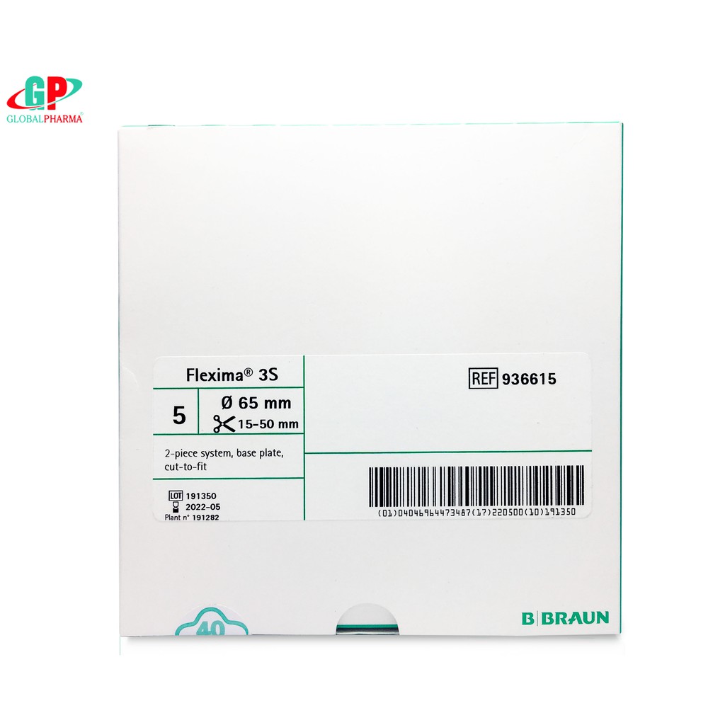 FLEXIMA 3S BASE PLATE FLAT 65/ 15-50mm ( Đế dán túi hậu môn nhân tạo hai mảnh )(Hộp)