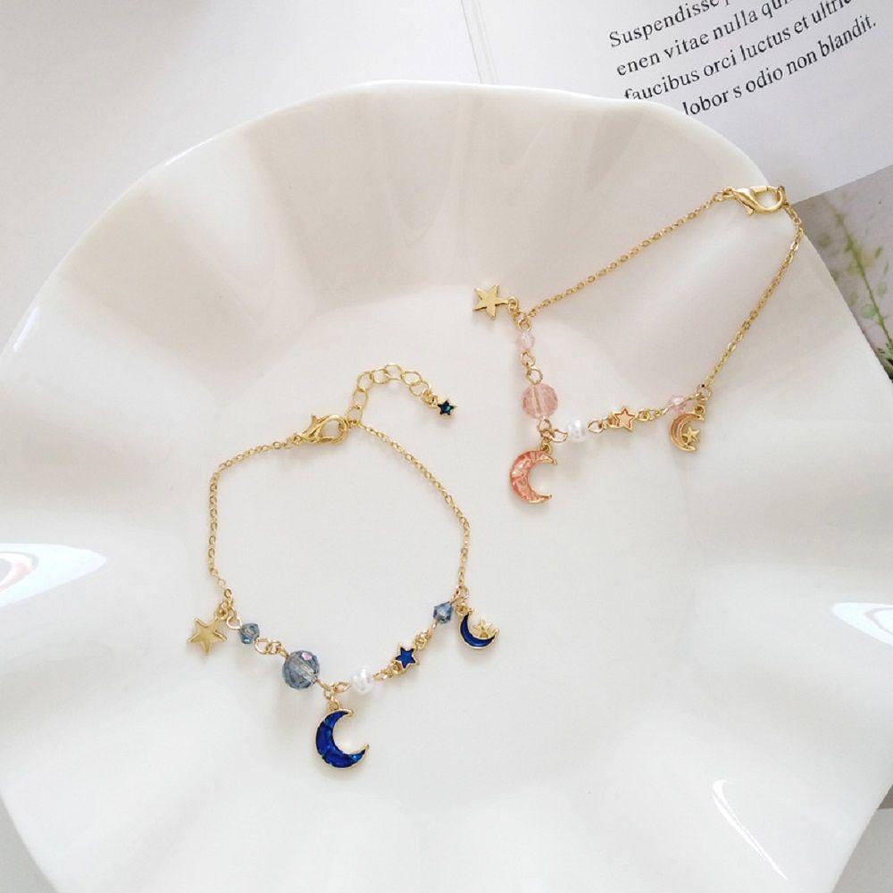 1 Vòng Tay Acrylic Thời Trang Sáng Tạo|Vòng Tay Nhiều Màu Sắc Đính Mặt Trăng Và Ngôi Sao