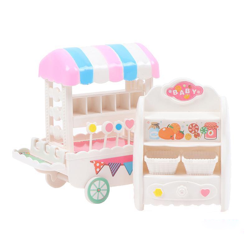 Set đồ chơi mô phỏng tủ đựng kem và xe đẩy cho búp bê đồ chơi trẻ em phụ kiện búp bê AD1136
