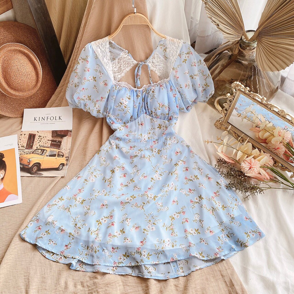 Đầm xòe hoa mùa hè, đầm đẹp cho phái nữ, hàng bán shop chuẩn đẹp, phom dưới 52kg tùy chiều cao
