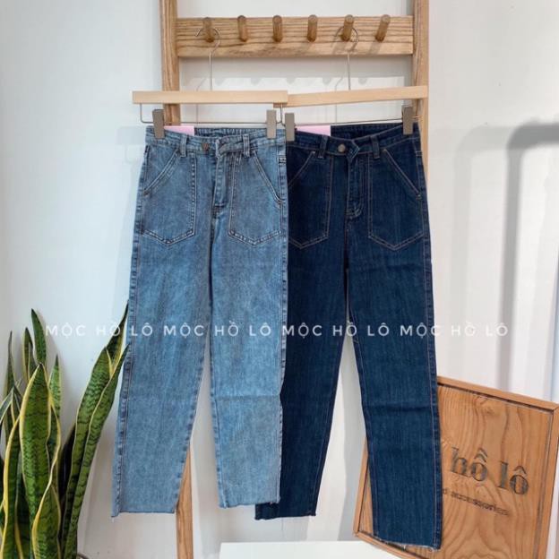 Quần jeans cạp cao ống đứng - mã 3529 hàng QC Đẹp ༷