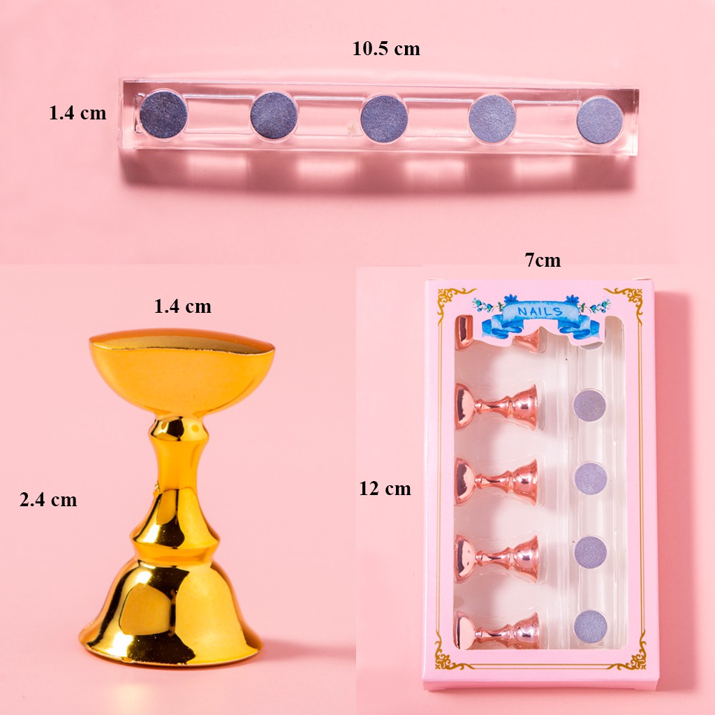 Set 5 chiếc đế gắn móng giả tập vẽ nail - đế nam châm gắn móng mẫu chuyên dụng