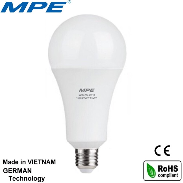 MPE bóng đèn led tròn 15w đạt chuẩn Châu Âu