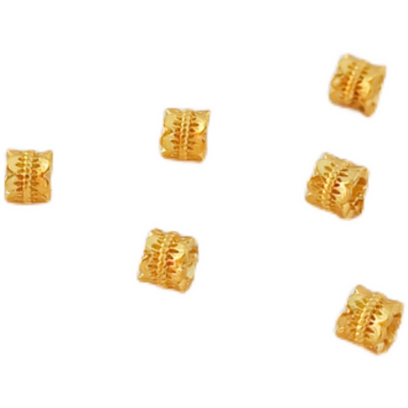 Bộ 50 Hạt Xâu Chuỗi 4*3mm Màu Vàng Đồng 18K Dùng Làm Trang Sức Thủ Công
