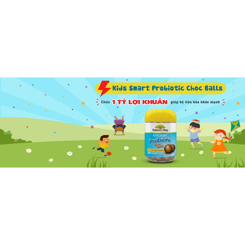 Kẹo Lợi Khuẩn Nature's Way Kids Smart Probiotic Choc Balls vị Socola