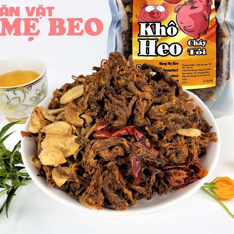 Khô heo cháy tỏi 500Gr Mẹ Beo ăn vặt cực ngon | BigBuy360 - bigbuy360.vn