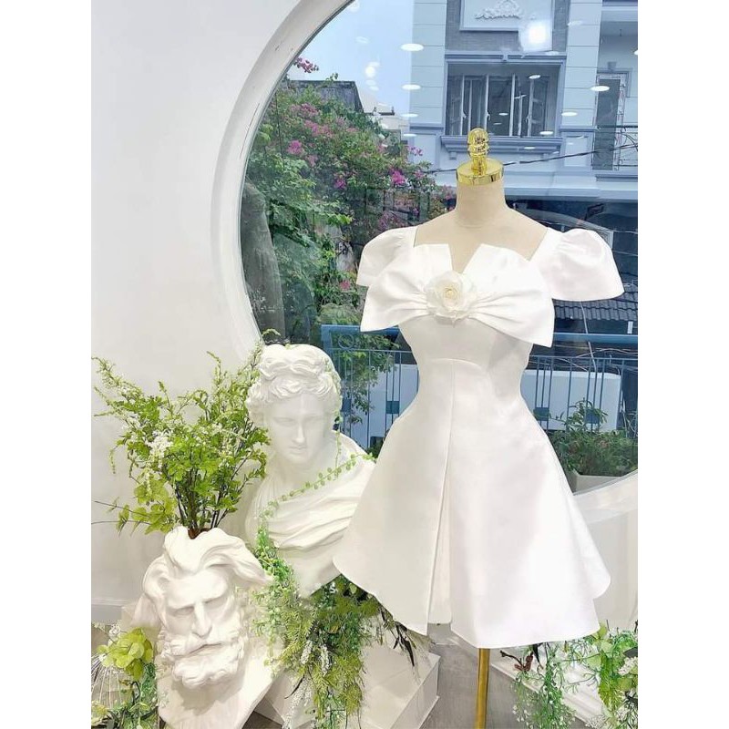 Đầm trắng nơ cao cấp