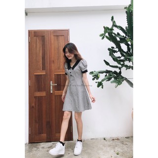 ĐẦM DECOUP XOÈ PHỐI TAY PHỒNG