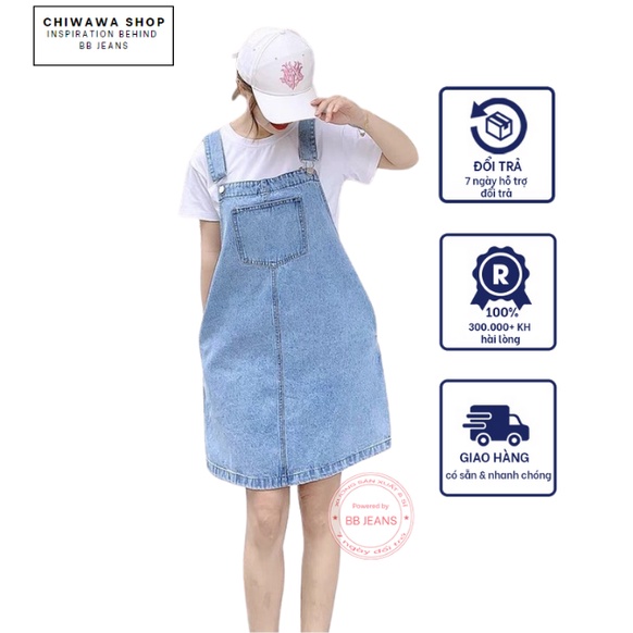 Yếm váy nữ chất kaki jean - váy yếm basic cực đẹp giá rẻ BB Jeans