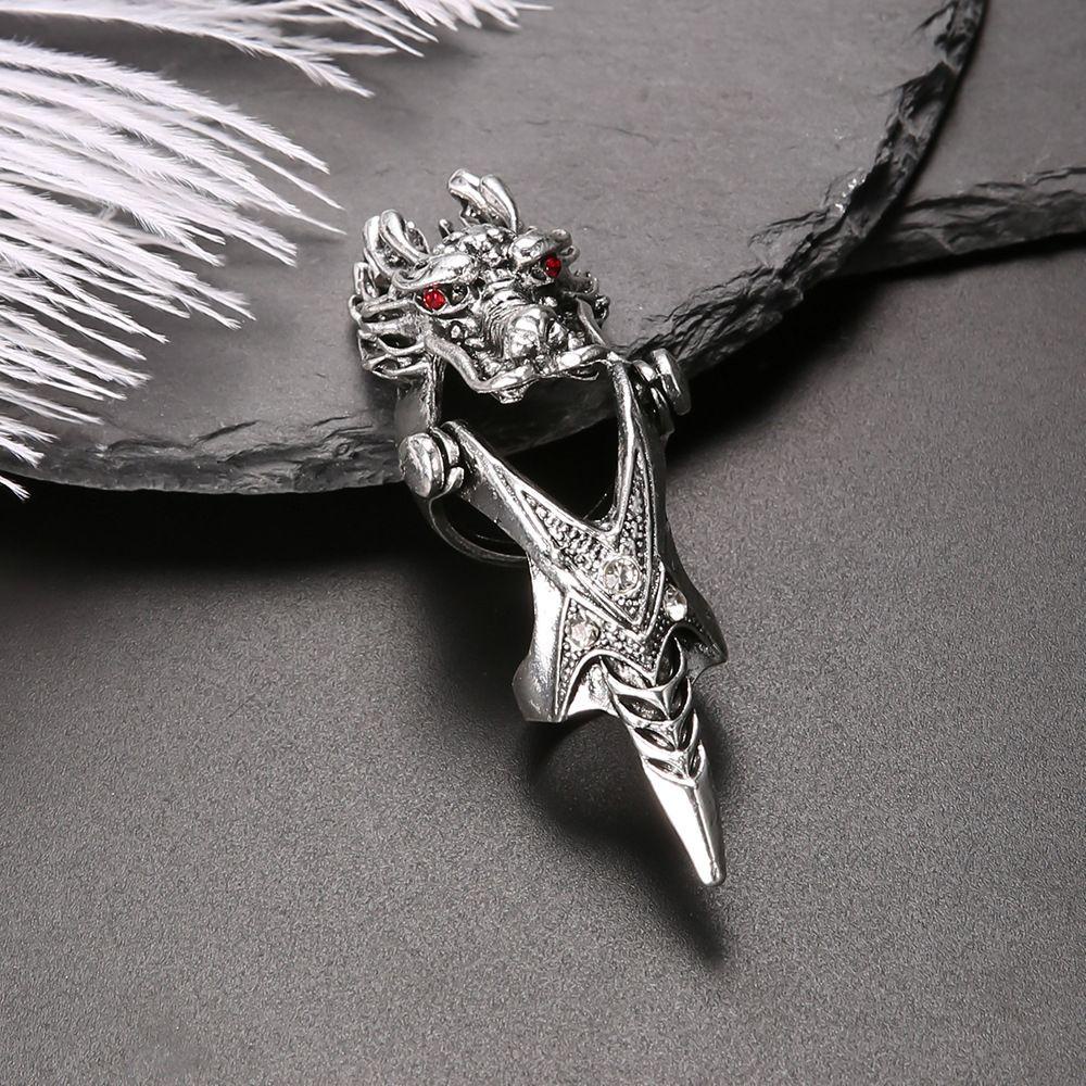 RALPH Nhẫn Hình Móng Vuốt Rồng Bằng Hợp Kim Phong Cách Retro Gothic Đơn Giản Dành Cho Nam