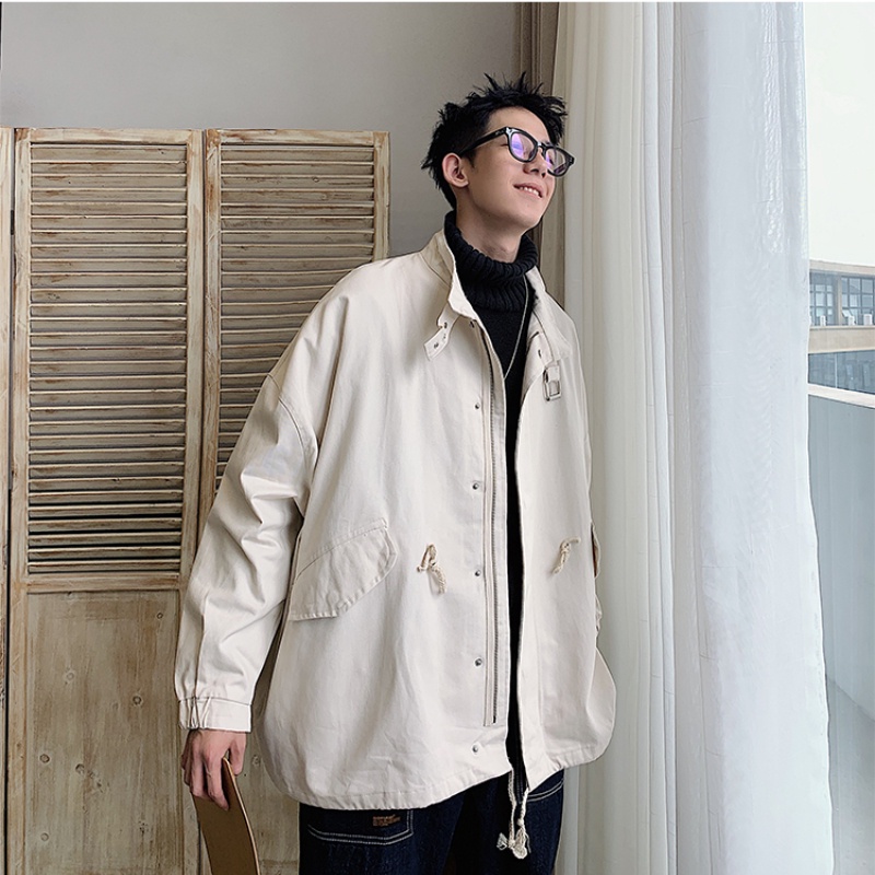 Áo Khoác Túi Hộp Dáng Rộng Màu Sắc Đơn Giản Phong Cách Hàn Quốc Cho Nam Size M-2XL