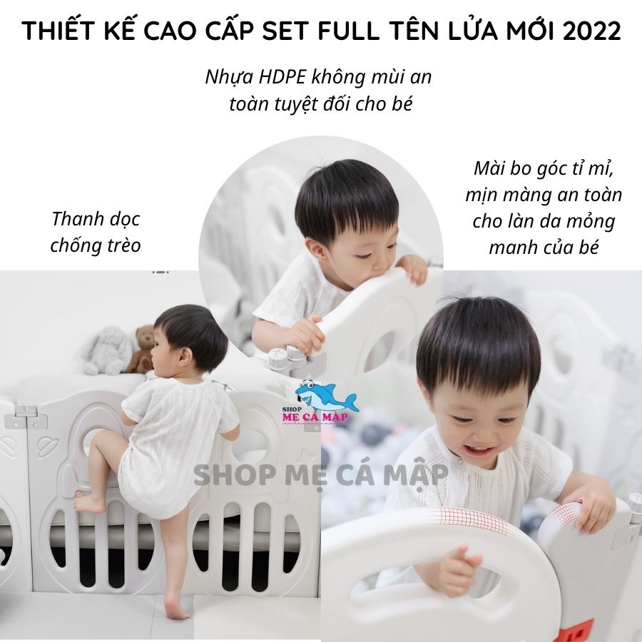 Quây cũi nhựa gấp gọn cho bé PAKEY TênLửa KÈM cầu trượt xích đu cho bé 3 màu mẫu mới nhất