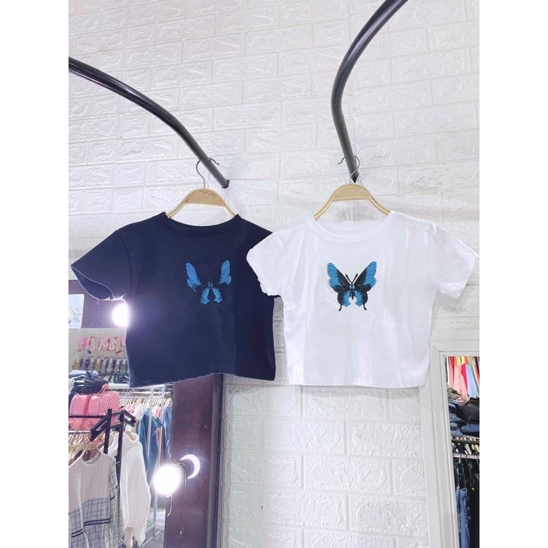 Áo Croptop Thêu Hình Siêu Xinh HSU1(Ảnh Thật, Hàng Sẵn) | BigBuy360 - bigbuy360.vn