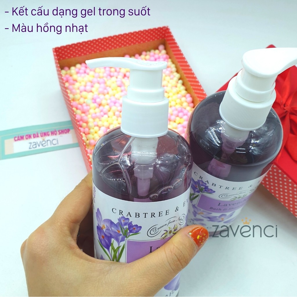 Sữa Tắm Nước Hoa CRABTREE & EVELYN Dưỡng Da Trắng Sáng Mềm Mịn Hương Hoa Lavender Tự Nhiên (330ml)