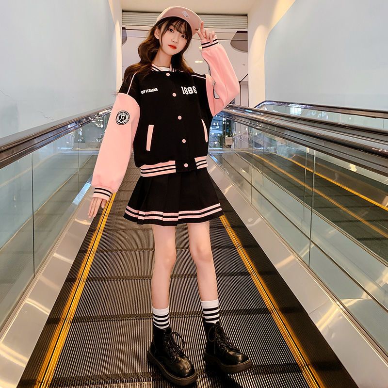 Gmn Fast Ship Set Đồ Thể Thao Hai Món Áo Khoác Bóng Chày Phong Cách Phương Tây Thời Trang Xuân Thu Hàn Quốc 2022 Mới Cho Bé Gái