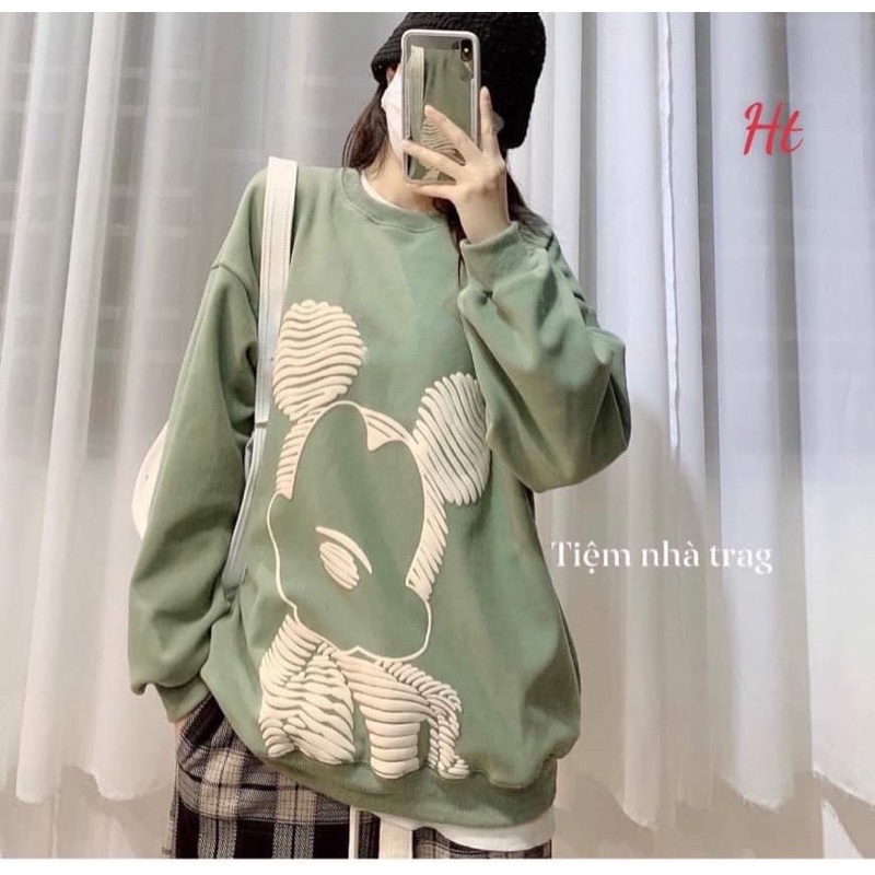 Áo swearter nỉ cotton chuột kẻ lượn H2A