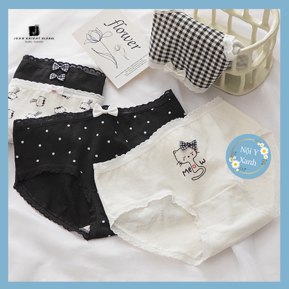 Quần Lót Nữ MÈO ĐEN Cotton Cao Cấp Nâng Mông Thông Hơi Hoạ Tiết Dễ Thương chất đẹp, thoáng hút mồ hôi