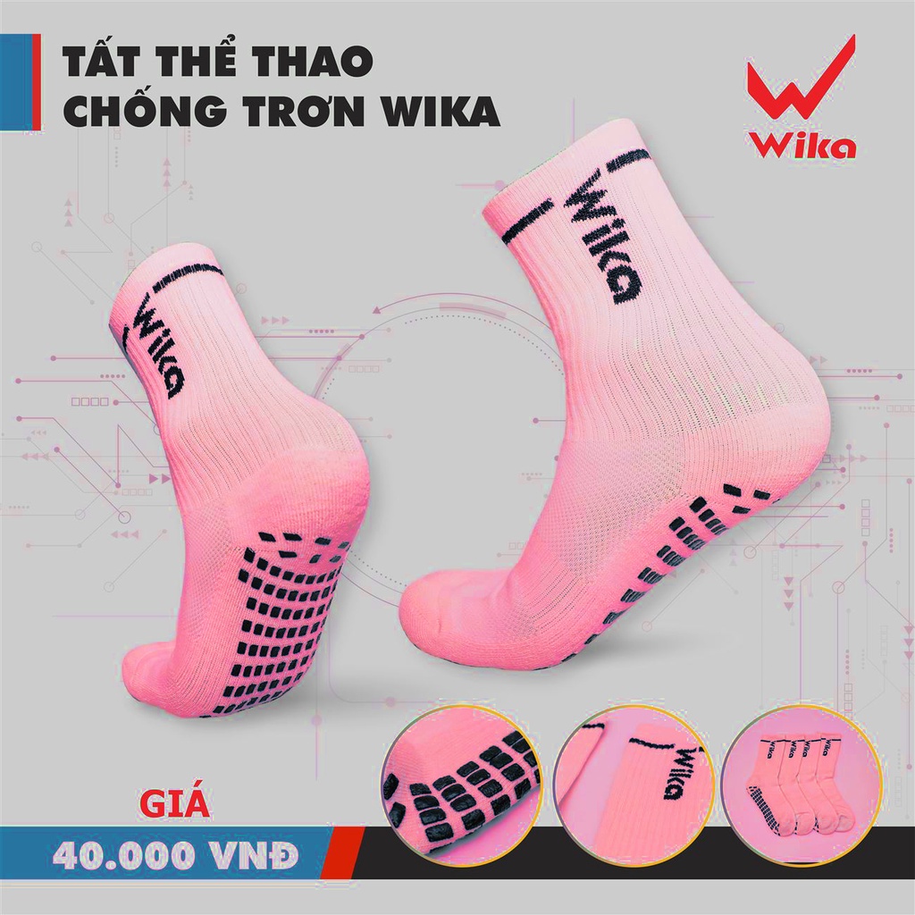 Tất bóng đá chống trơn Wika, tất vớ đá banh có cao su chống trượt