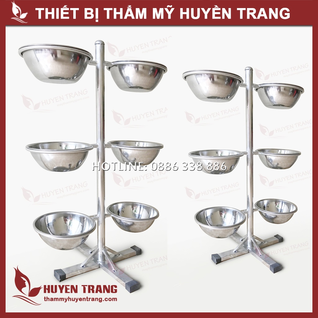 Xe Đẩy Inox, Xe Đẩy Dụng Cụ, Bàn Tít, Cây Bát Nước Trong Spa, Salon Tóc NANOCEE
