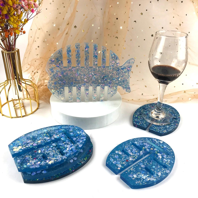 Sa Khuôn Silicone Làm Đế Lót Ly Hình Cá Nhỏ Sáng Tạo DIY