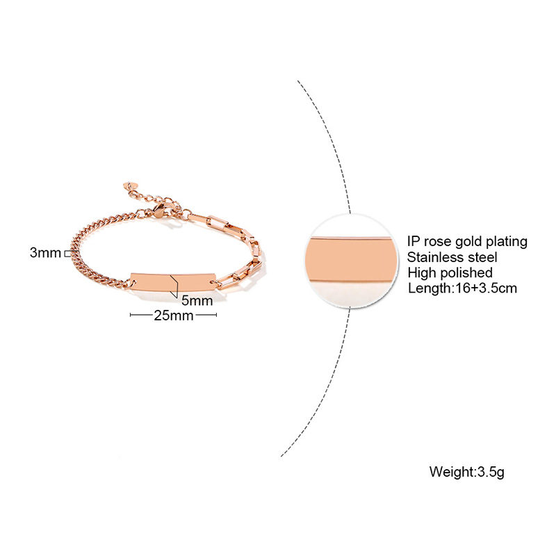 Vnox Vòng Tay Thép Không Gỉ Khắc Tên Ngày Tháng