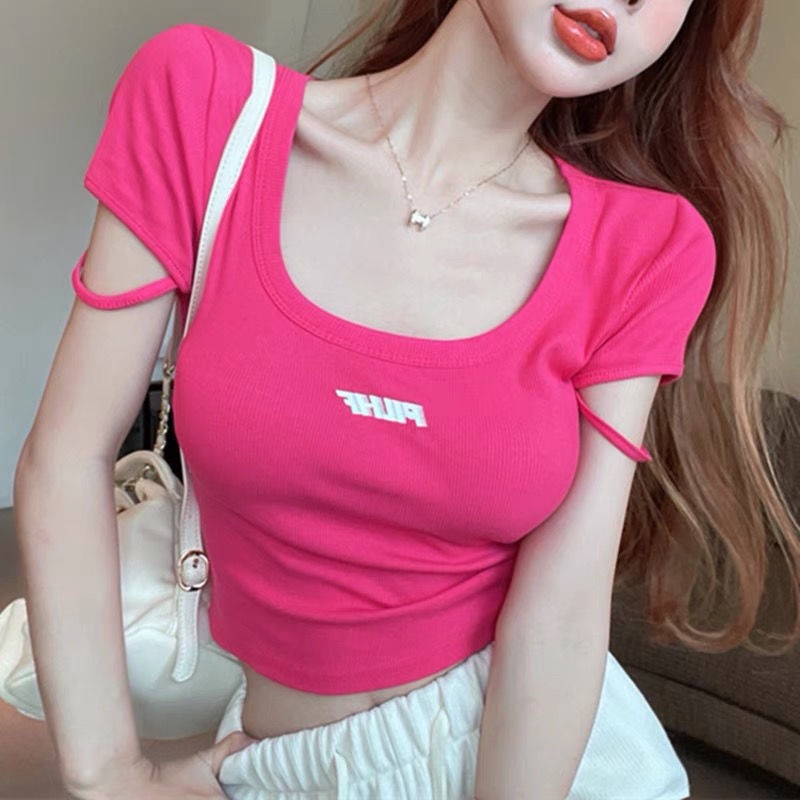 Áo Thun Nữ Ngắn Tay Lệch Vai Phong Cách Mới