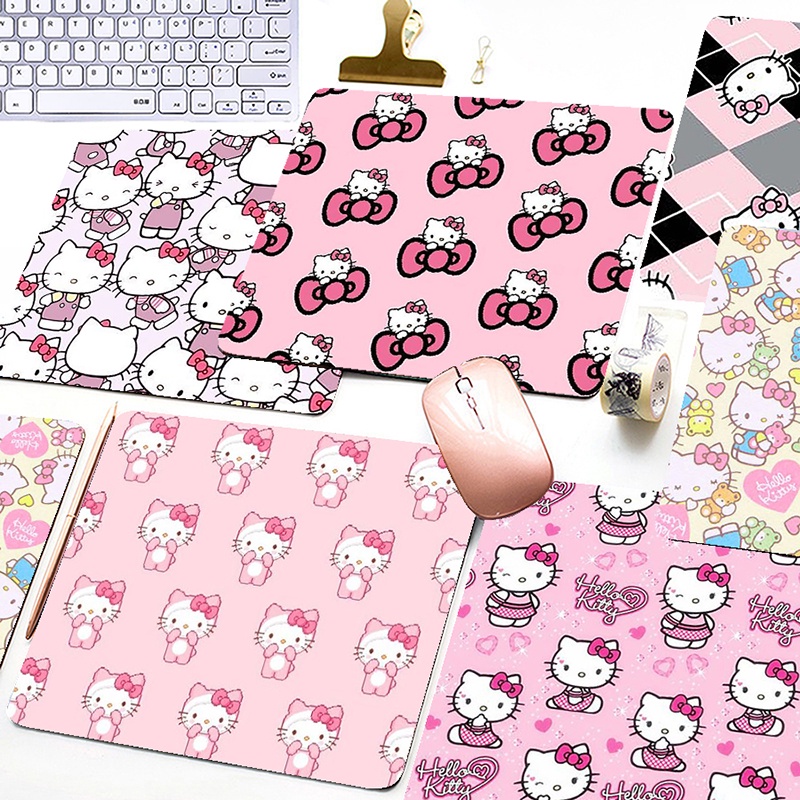 Tấm Lót Chuột Và Bàn Phím Máy Tính Chống Trượt In Hình Hello Kitty Dễ Thương