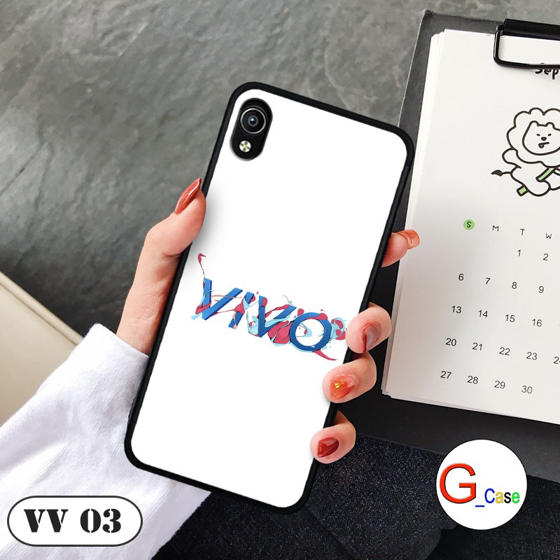 Ốp lưng Vivo Y91C - lưng kính in logo hãng điện thoại