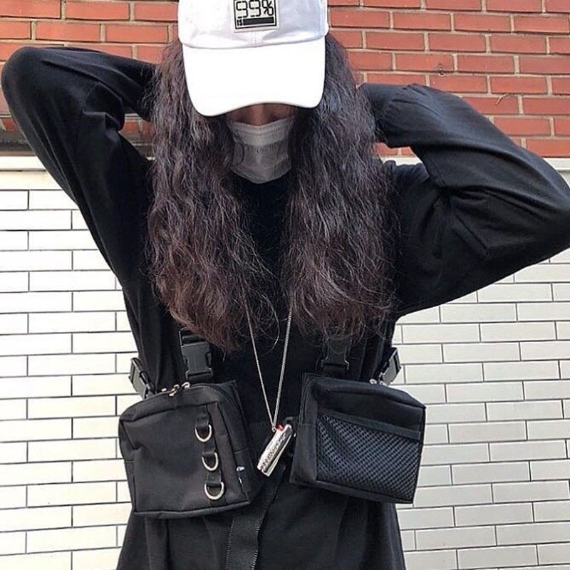 Leacat Streetwear Tactical Hip-Hop Chest bag Two vest pockets | BigBuy360 - bigbuy360.vn