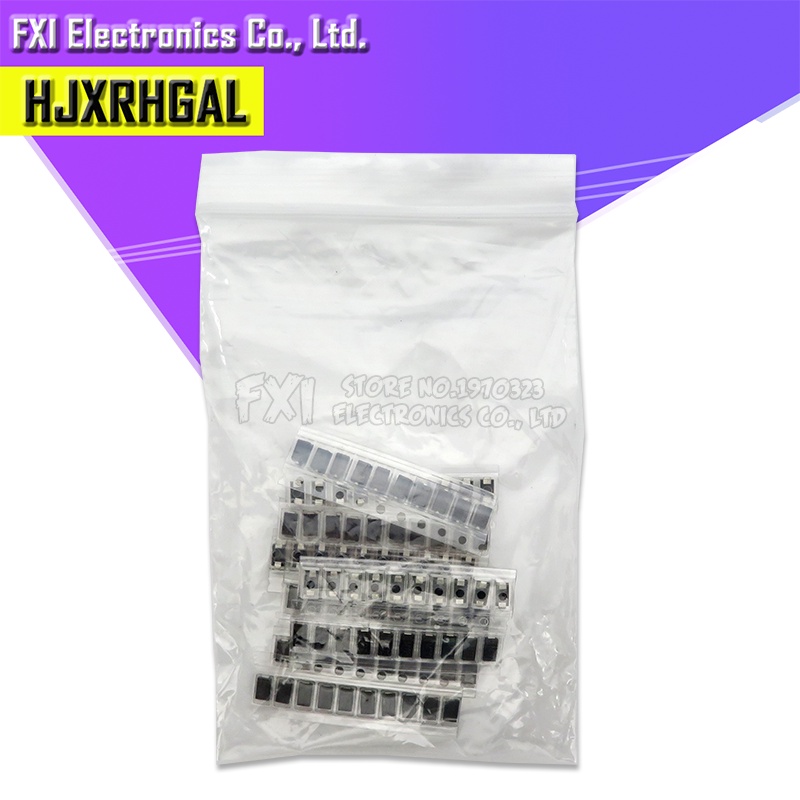 90 Cái = 9values * 10 Cái 1N4001 1N4004 1N4007 SS14 SS24 SS34 SS16 SS26 SS36 Bộ Diode SMD