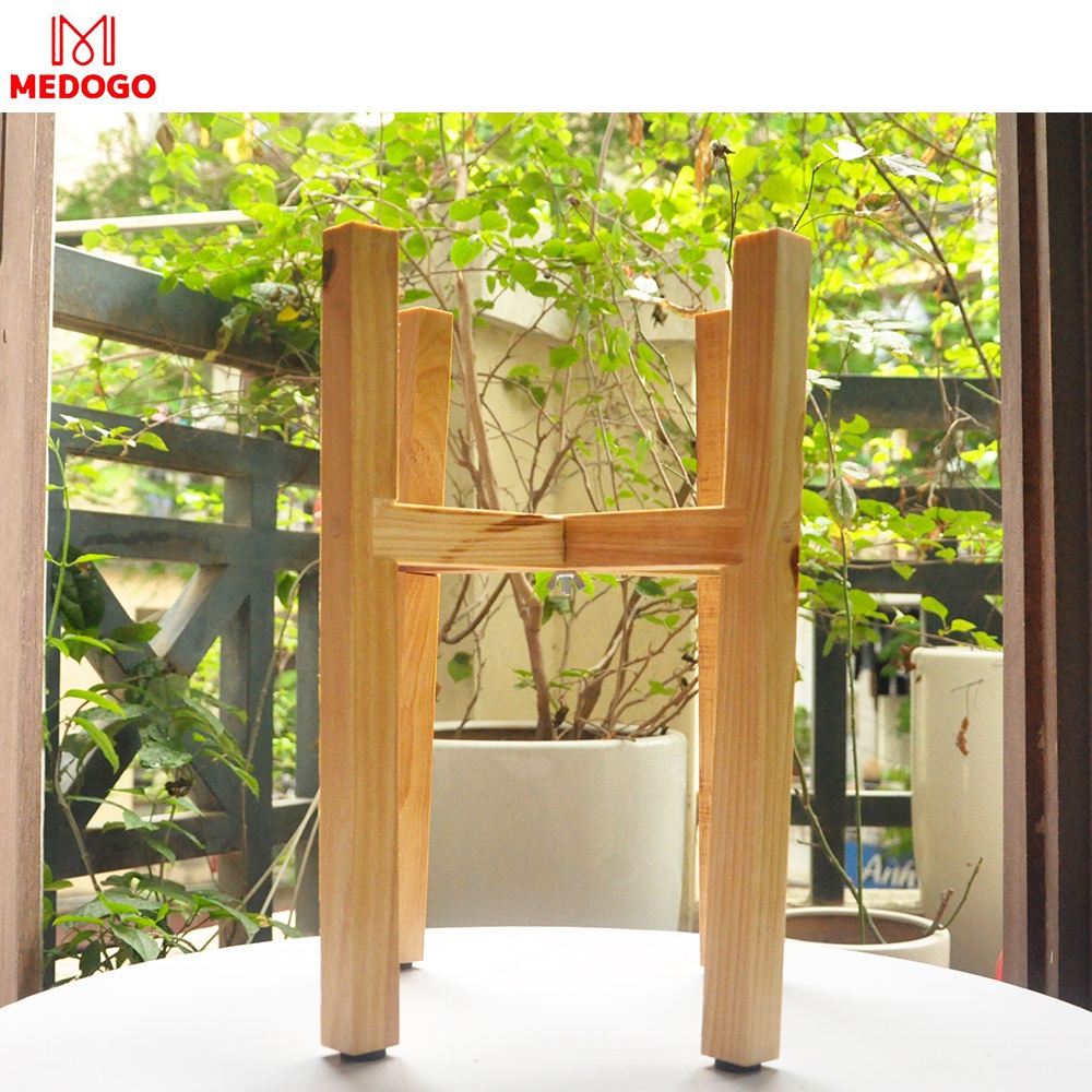 Đôn gỗ vuông để cây cảnh trang trí trong nhà nhiều kích thước, giá gỗ đỡ chậu cây cảnh MEDOGO-05