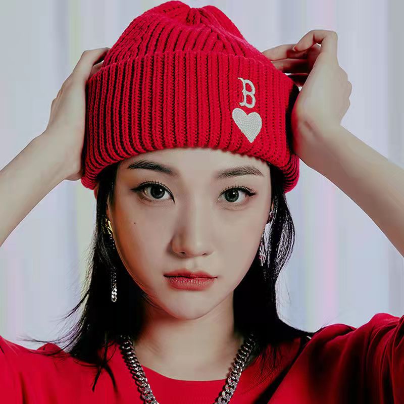 Mũ Len Beanie Thêu Hình Trái Tim ny mlb Thời Trang