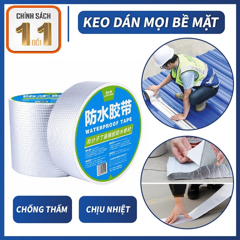 Cuộn 5 Mét Băng Keo Dán Rộng 5cm/10cm, Miếng Siêu Dính, Chống Thấm Nước, Keo Chống Dột