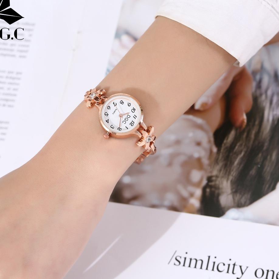 Khuyến Mãi!!! 9.9 ✨Dgc✨ Đồng Hồ Đeo Tay Thời Trang Hàn Quốc Họa Tiết Hoa Đính Kim Cương Giả Dành Cho Nữ Qua W220 (Code 81)