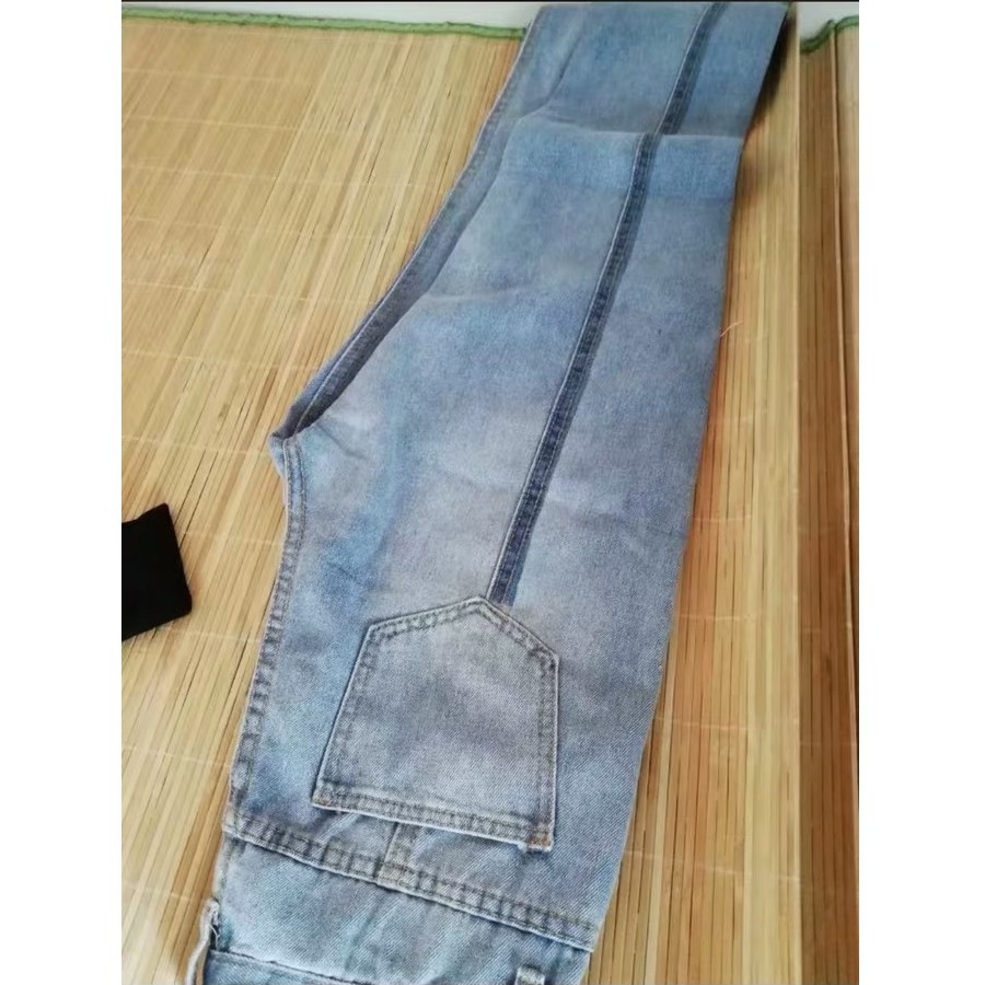 (Order-ảnh thật) Quần jeans kẻ sọc sau, rách trước rách sau, gấu rách siêu chất, độc, lạ, cá tính