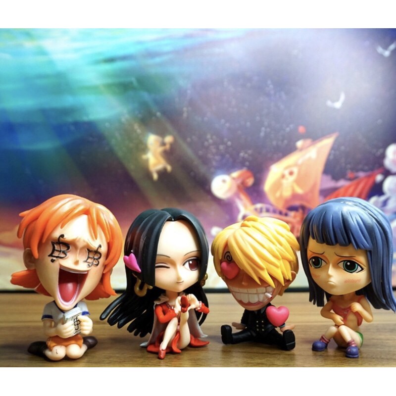 Mô Hình Chibi các nhân vật One Piece Mô Hình Băng mũ rơm Luffy , ACE , Sabo