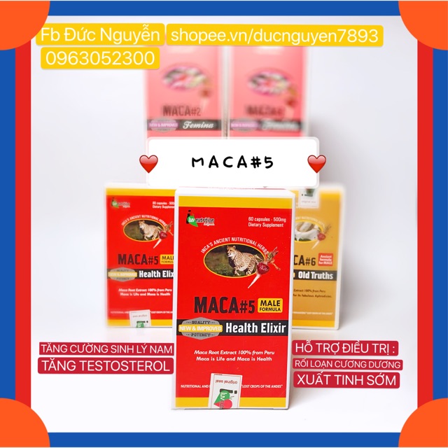 VIÊN UỐNG THẦN DƯỢC CHO NAM GIỚI MACA#5 HEALTH ELIXIR nhập từ Mỹ 60v