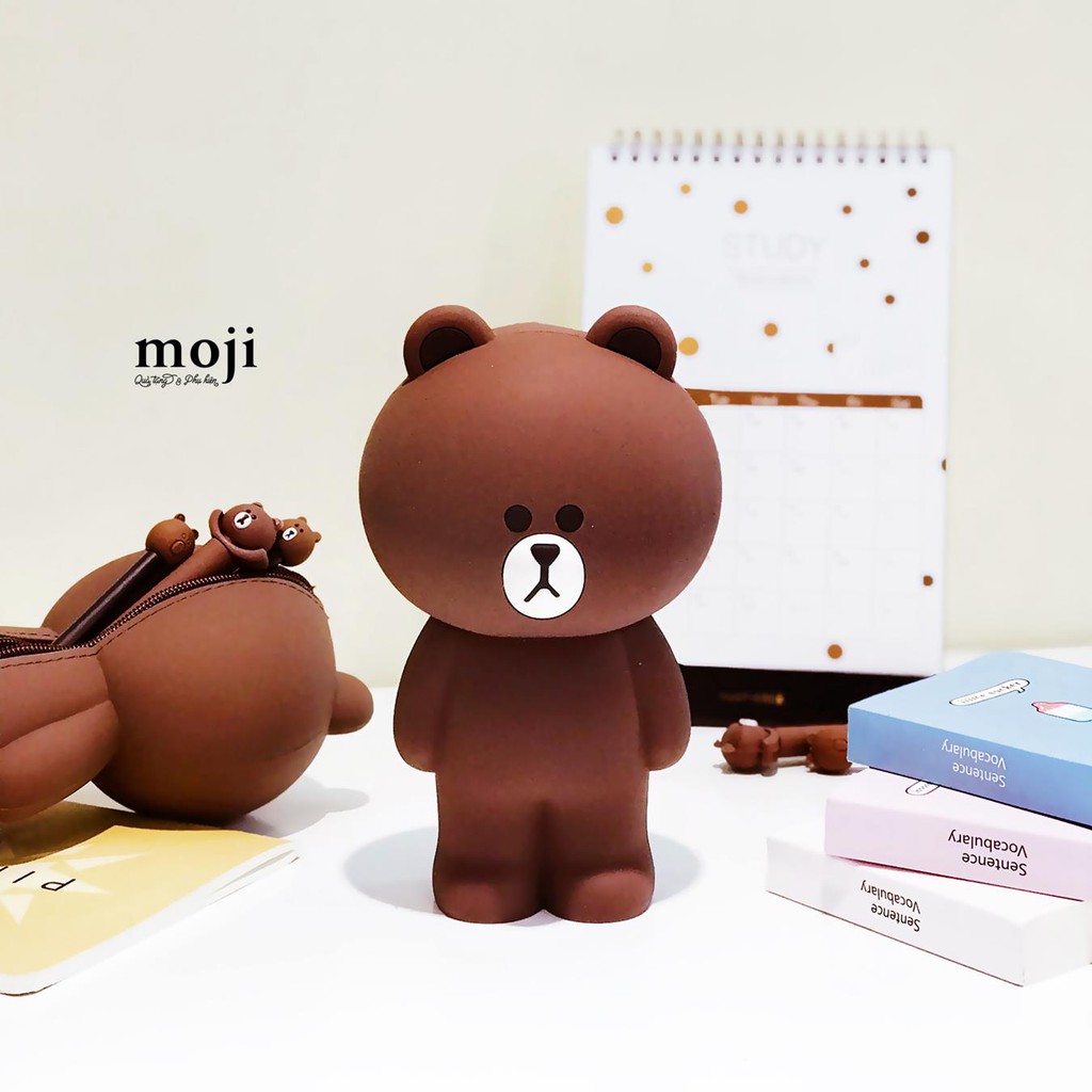 ✨ HỘP BÚT SILICON GẤU BROWN 🐻 THỎ CONY 🐰 TẶNG KÈM DÂY ĐEO