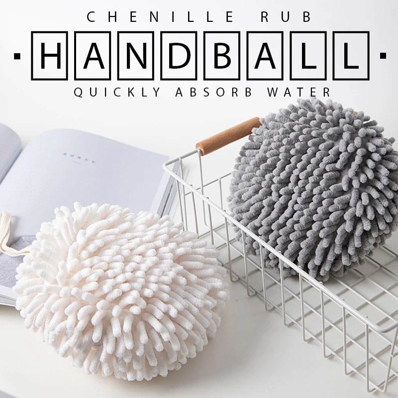 Khăn Lau Tay Bằng Vải Chenille Mềm Thấm Hút Nhanh Có Móc Treo Tiện Dụng Cho Nhà Bếp/ Phòng Tắm
