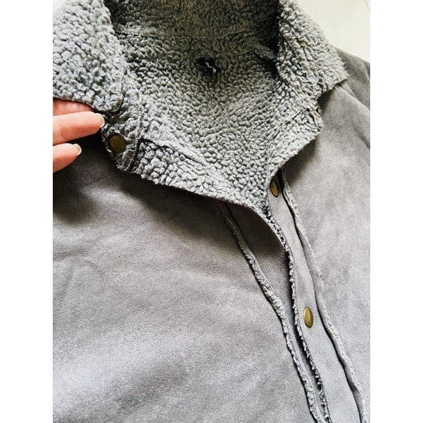 Áo da lộn lót lông