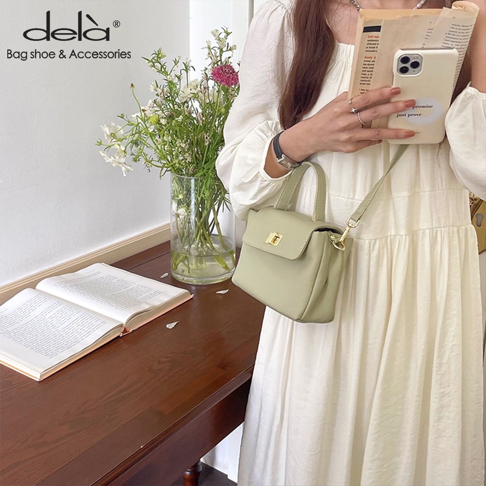 Dela Túi Đeo Chéo Hình Vuông Nhỏ Cầm Tay Bằng Da Mềm Thiết Kế Thời Trang niche Mới 2022