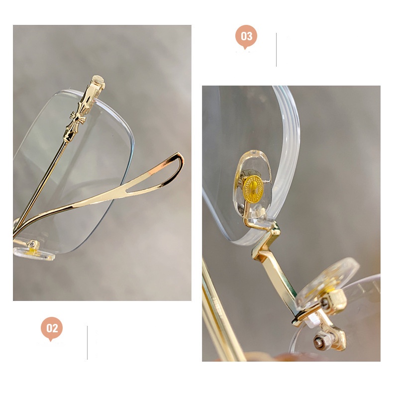 Kính đọc sách chống ánh sáng xanh không khung mới Kính đọc sách thời trang nam nữ thoải mái Độ + 100 ° (+1,00), + 150 ° (+1,50), + 200 ° (+2,00), + 250 ° (+2,50), + 300 ° (+3,00), + 350 ° (+3.50), + 400 ° (+4.00)