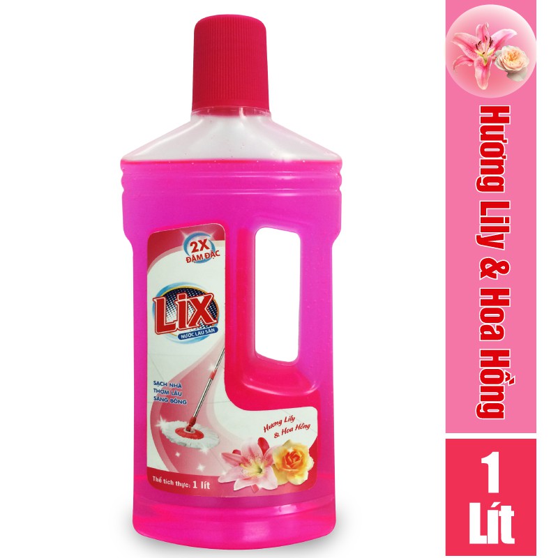 Nước Lau sàn LIX Hương LiLy và Hoa Hồng Chai 1L - LSL02