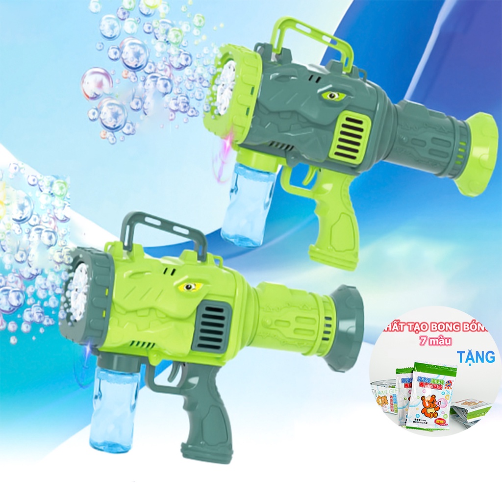 Bắn Bong Bóng Xà Phòng X5 Đèn Màu Và Nhạc Kèm 2 Lọ Thổi Bong Bóng Đồ Chơi Cho Bé