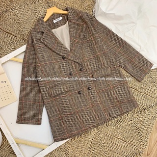 BLAZER DẠ GAI CARO 6 NÚT (ảnh thật / có sẵn)