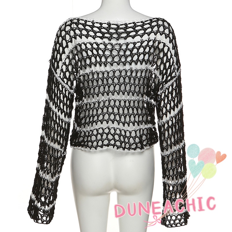 Áo Sweater Dệt Kim Tay Dài Dáng Rộng Kiểu Đường Phố Cá Tính Cho Nữ