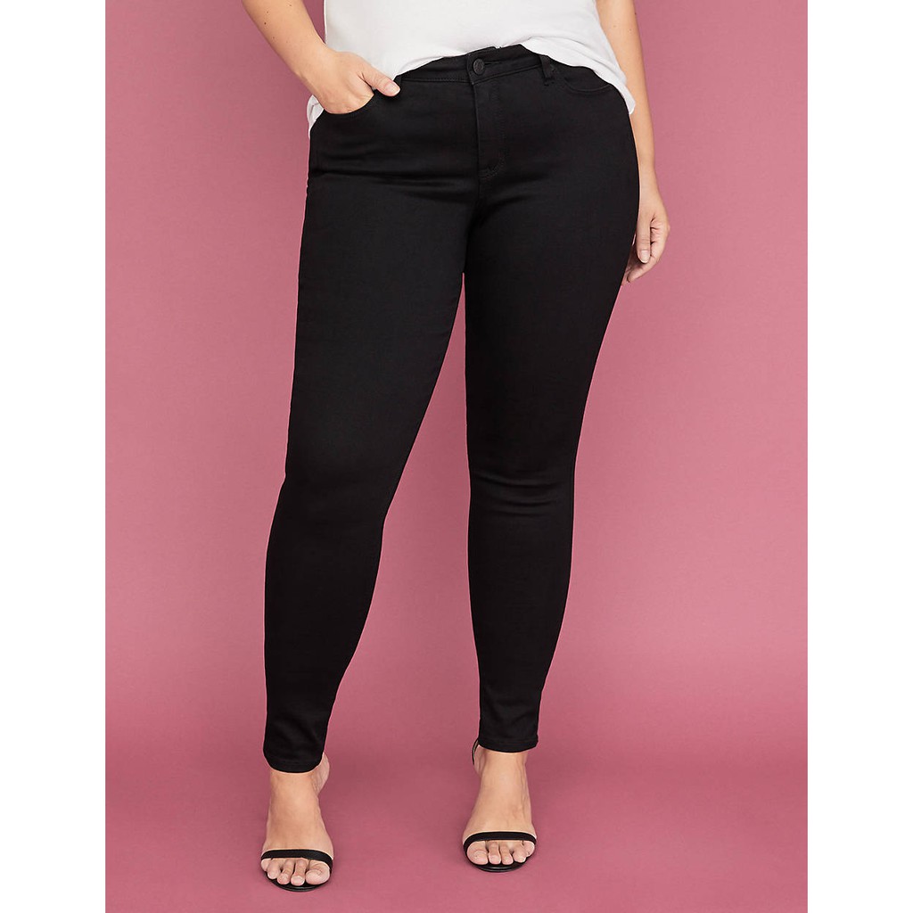 [Bigsize] Quần jean dài nữ màu đen trơn hàng co giãn mạnh từ 60-85kg