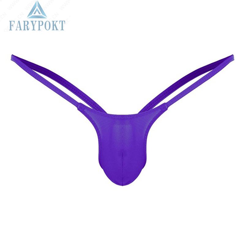 FATY~Men Underwear Solid T-back Thongs Breathable G-strings Knickers Underpants