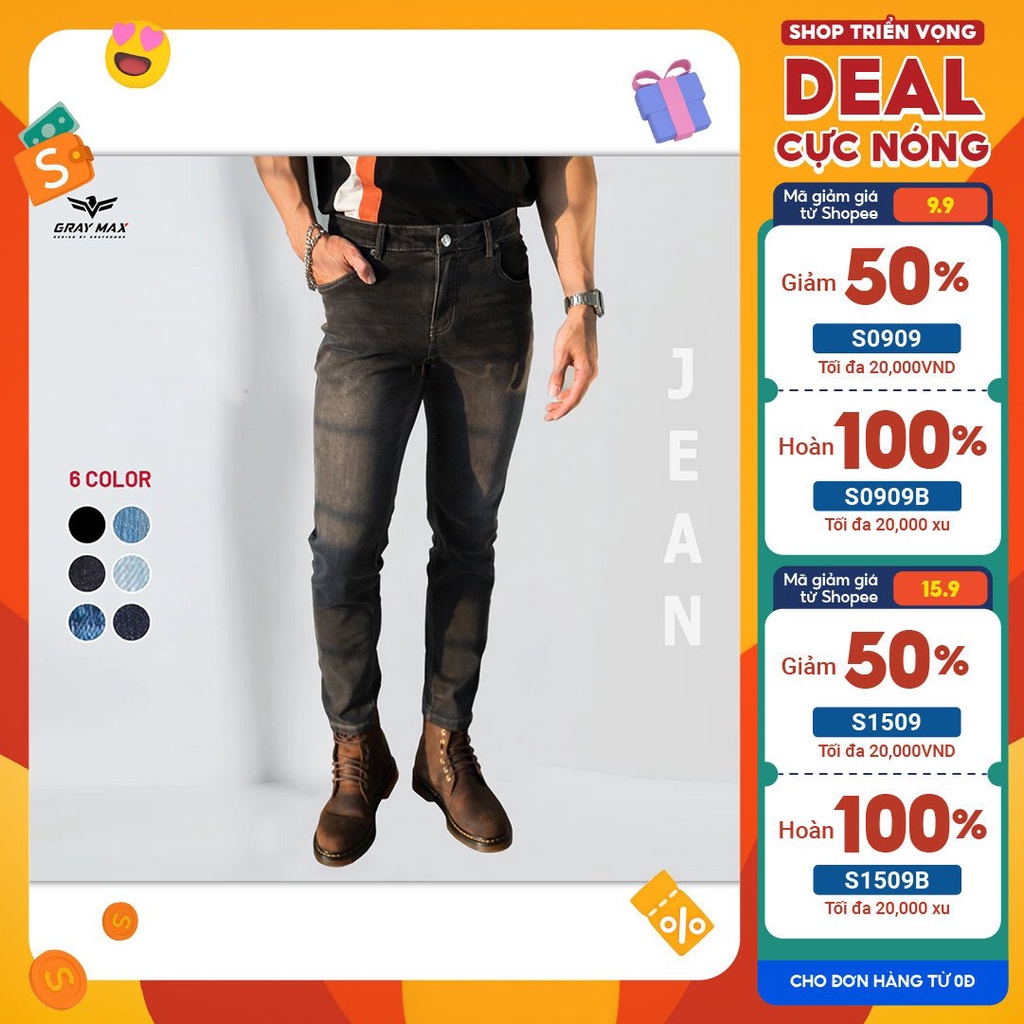 Quần jean nam chất đẹp dáng Slimfit, phong cách trẻ trung, co giãn tốt, bền màu