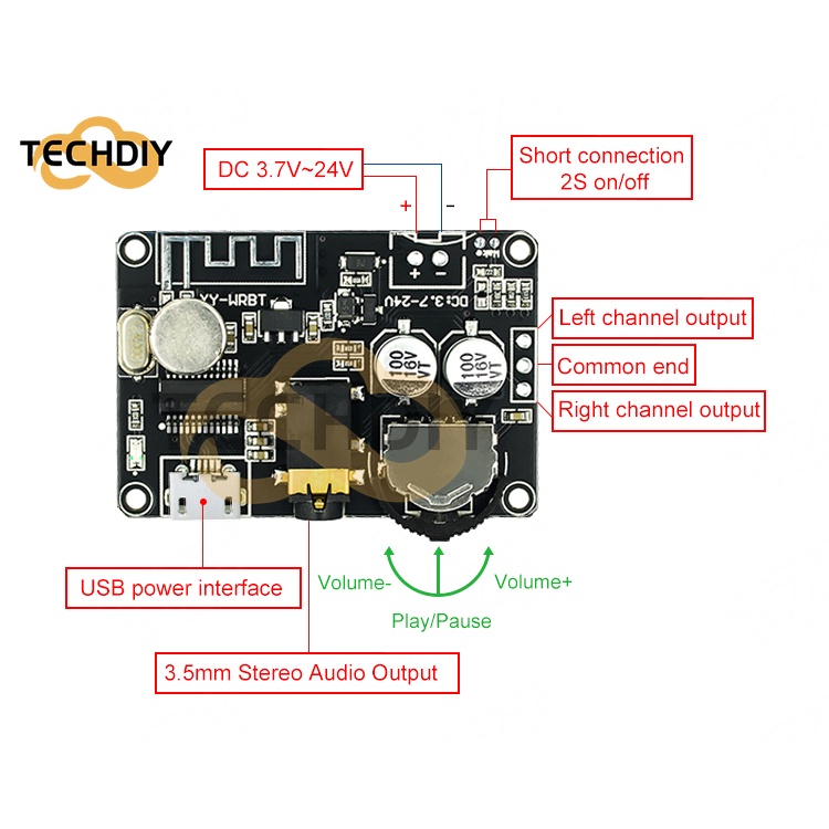 Mô Đun Bảng Mạch Giải Mã Âm Thanh Bluetooth 5.0 mp3 XY-WRBT Chuyên Dụng